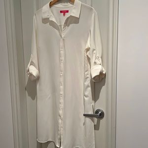 Catherine Malandrino. Cream shirt dress. XL.